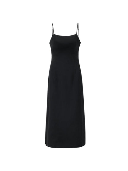 Back Twisted Spaghetti Strap Dress With Detachable Bra Pads