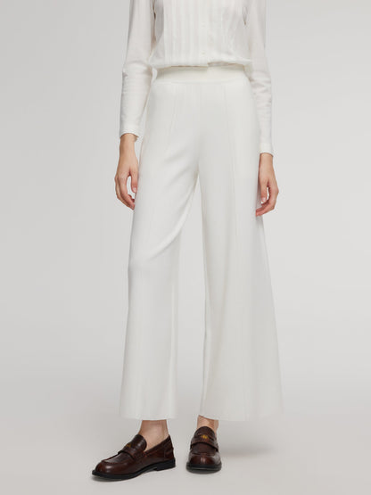 Tencel Wool Blend Straight Wide Leg Women Pants