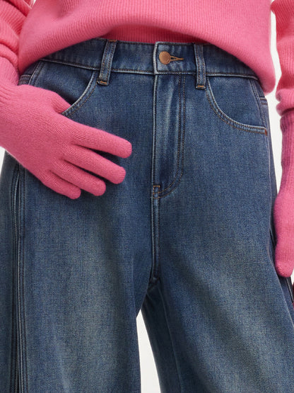 Denim Fleece Lined Women Tapered Jeans