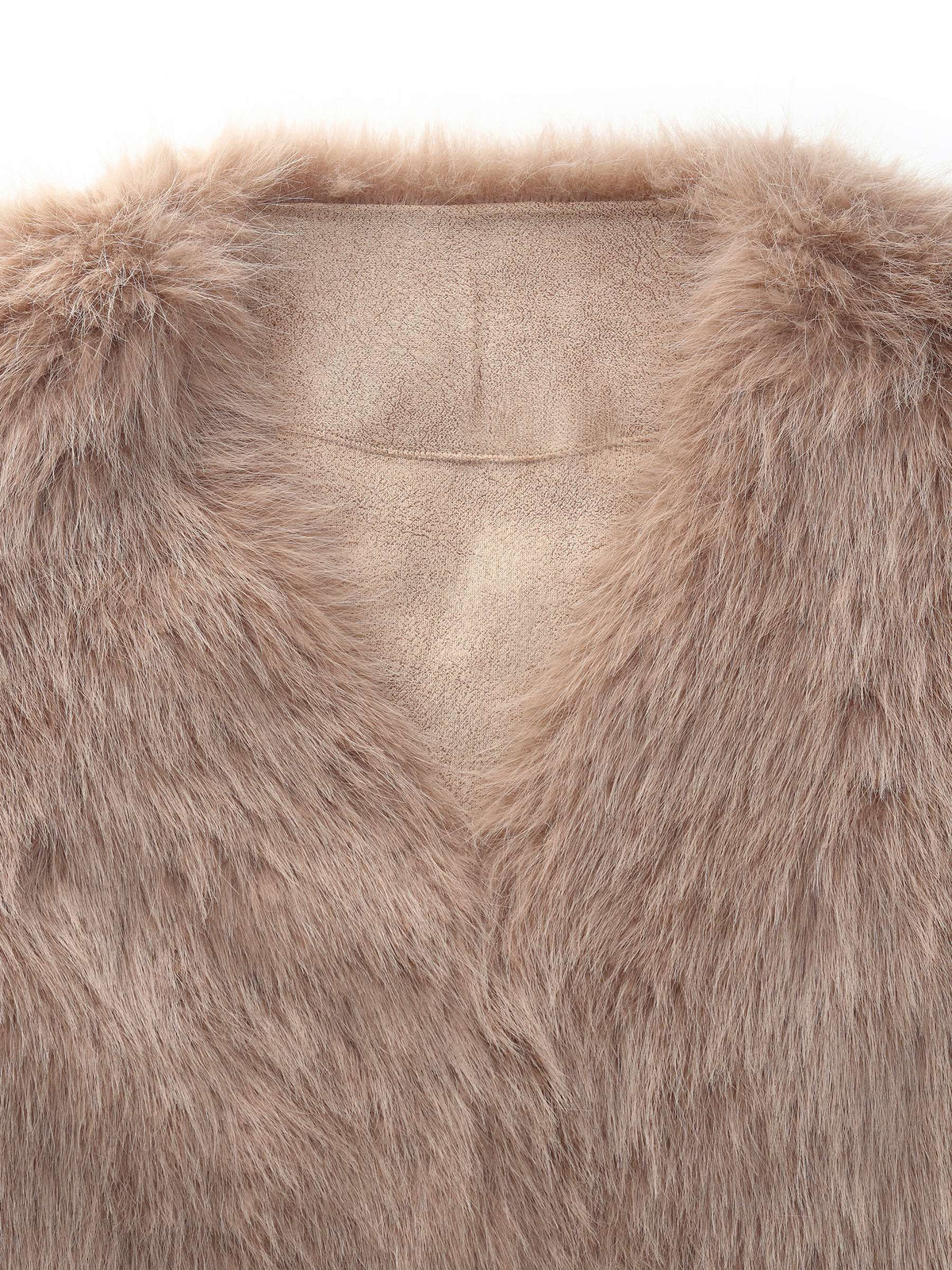 Eco-friendly Fur V-Neck Women Coat