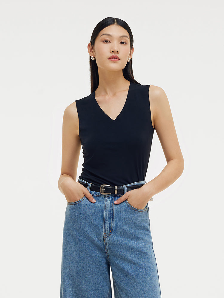 Two-pack (Black & White) Modal V-Neck Women Tank Top