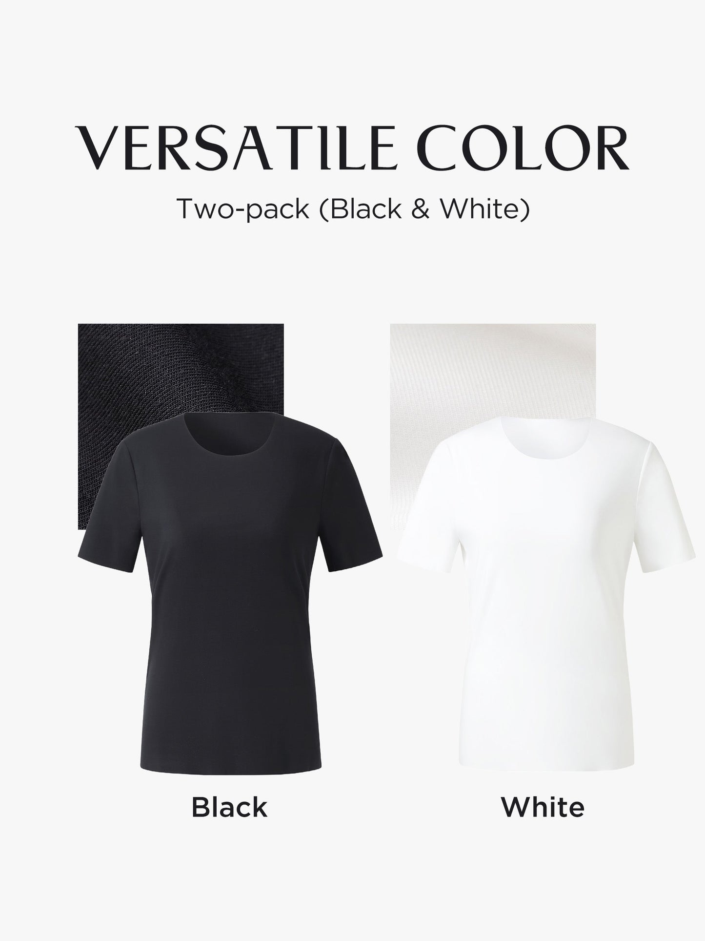 Two-pack (Black & White) Modal Round Neck Unisex T-Shirt