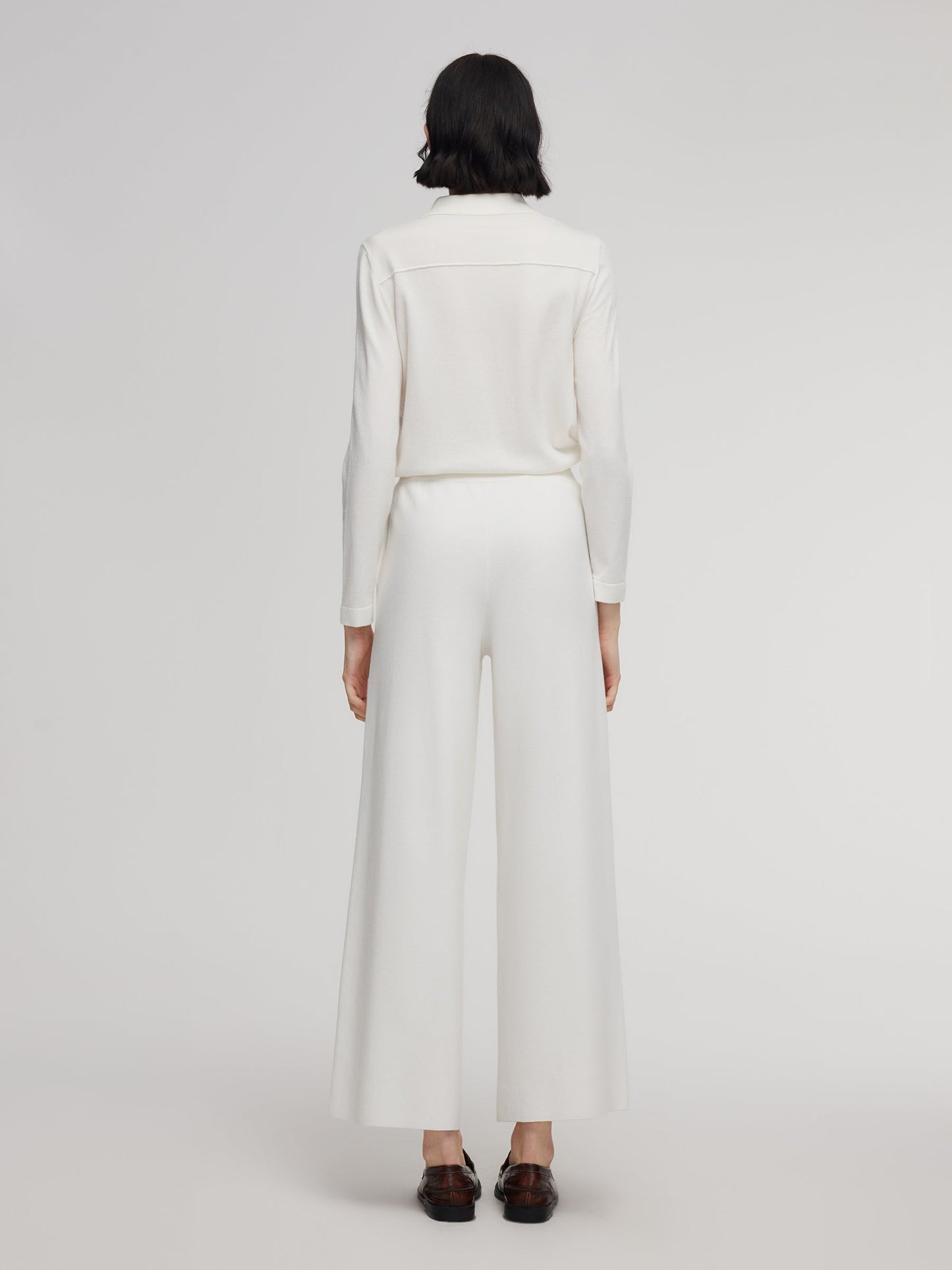 Tencel Wool Blend Straight Wide Leg Women Pants