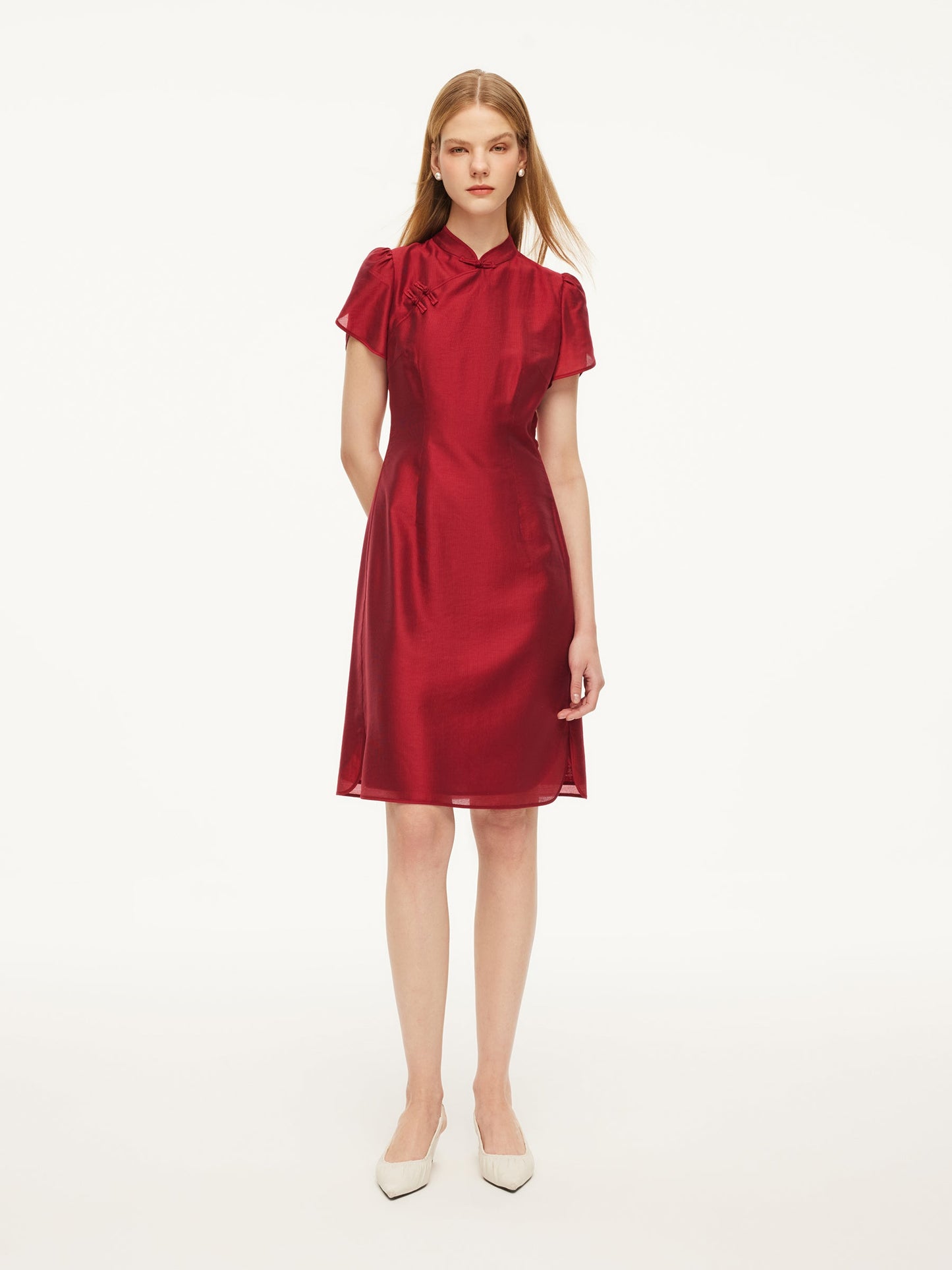 Tencel Blend Women Qipao Mini Dress