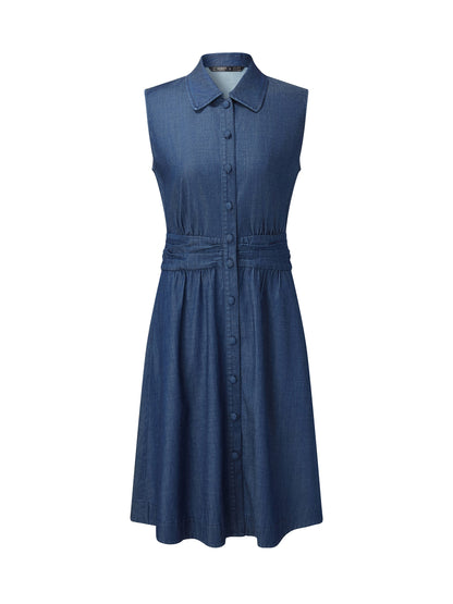 Denim A-Line Sleeveless Women Mini Dress