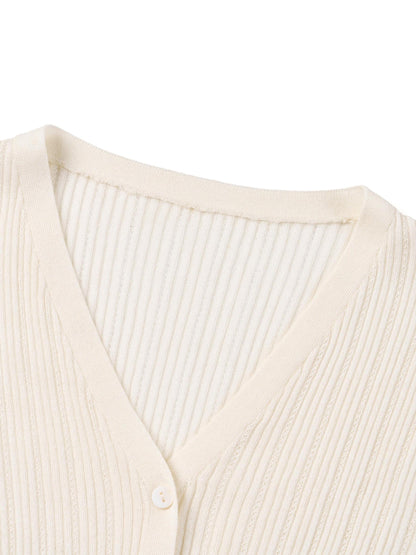 Tencel Wool Blend V-Neck Women Cardigan
