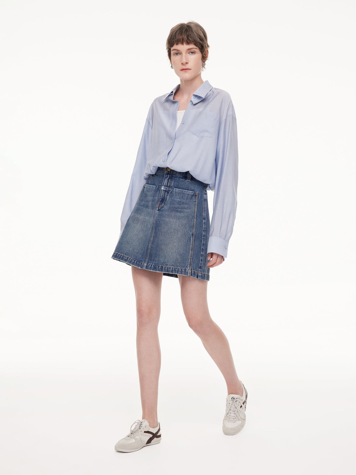 100% Cotton Denim Adjustable Waist Women Skirt