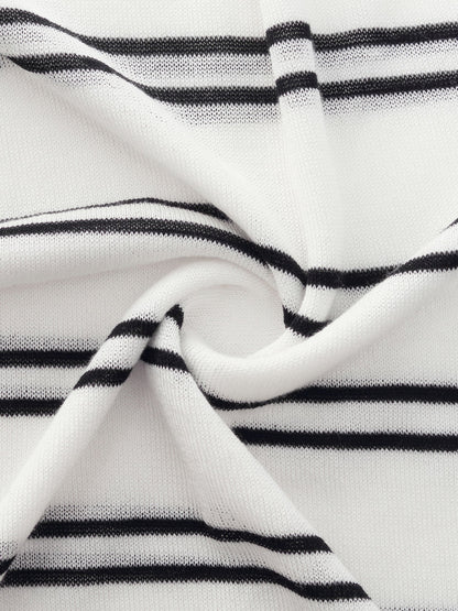 Lyocell Mulberry Silk Blend Stripe Women Knit Top