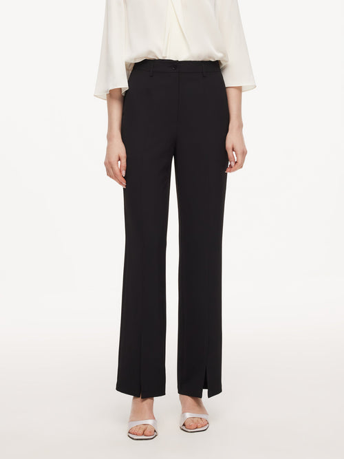 Four-Way Stretch Front Slit Women Micro-Flared Pants
