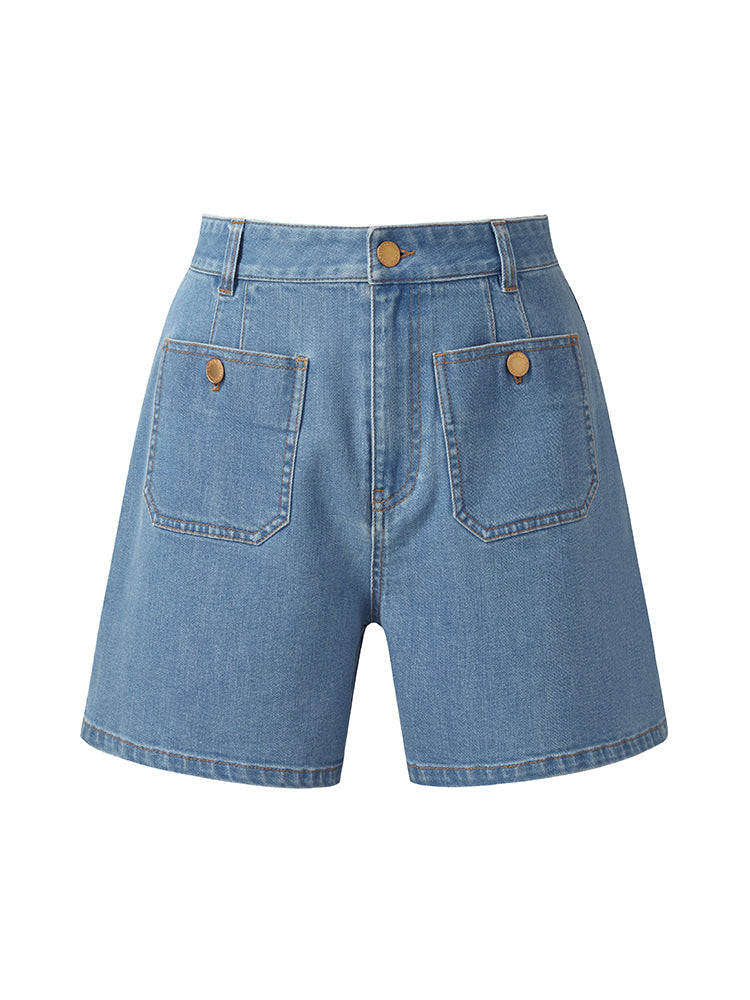 Denim A-Line Women Shorts