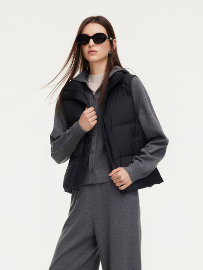 Stand Collar Zip-Up Goose Down Vest