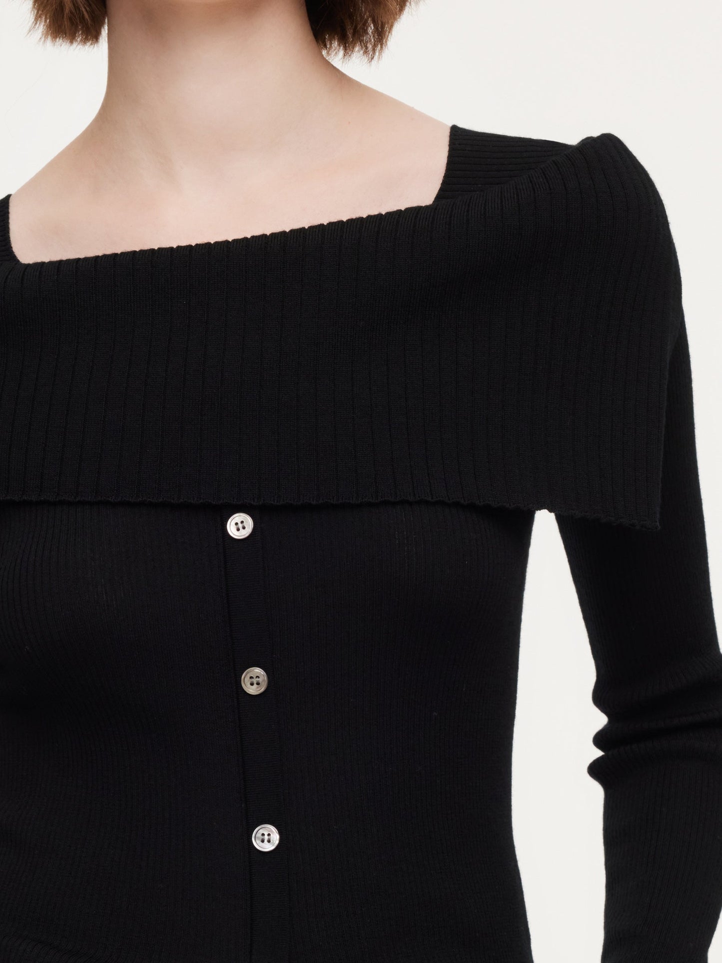 100% Wool Boat Neck Women Knit Top