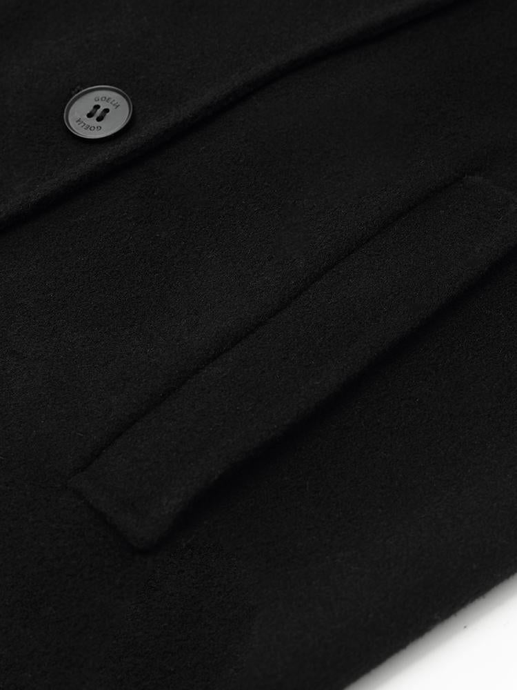 Wool And Cashmere Double-Faced Notched Lapel Women Coat
