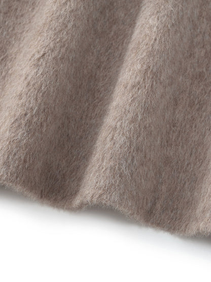 Alpaca Wool Blend Round Neck Women Jacket