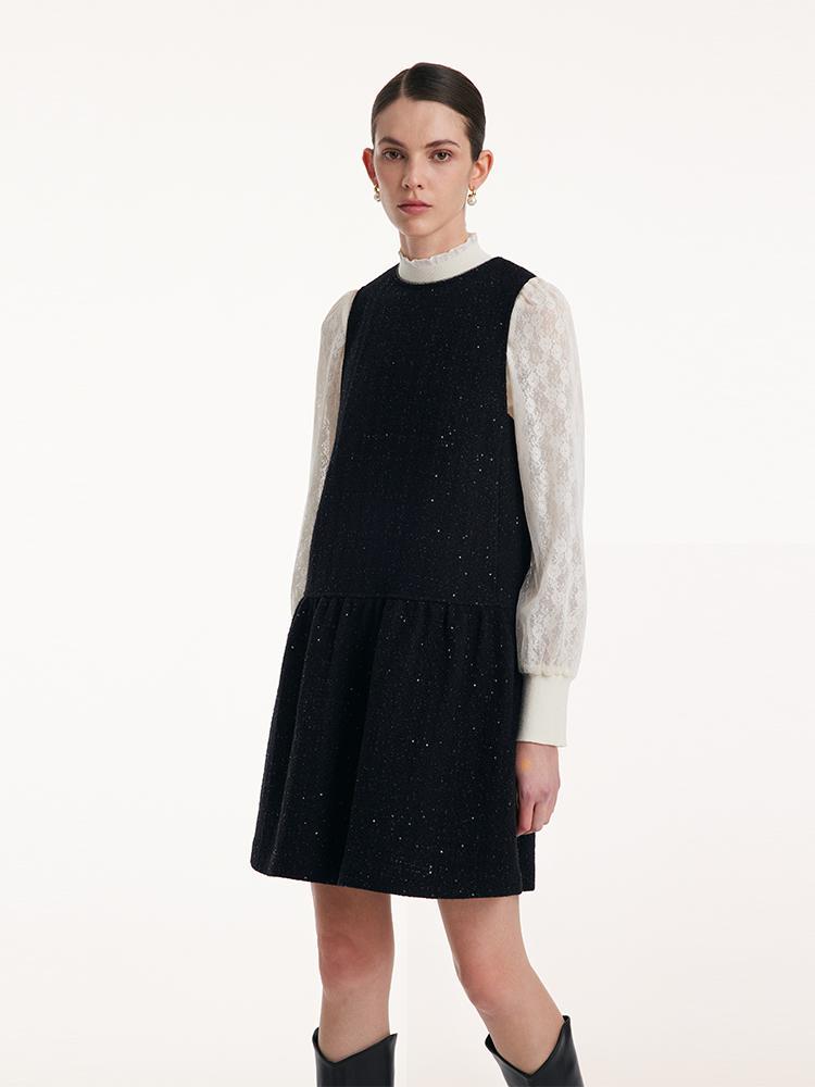 Round Neck Sequins Vest Dress