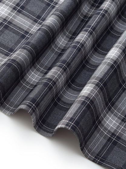 Black And Grey Plaid Women Strap Midi Dress