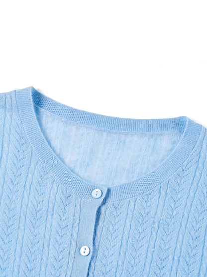[Preview] Alpaca Wool Lyocell Blend Women Lightweight Cardigan