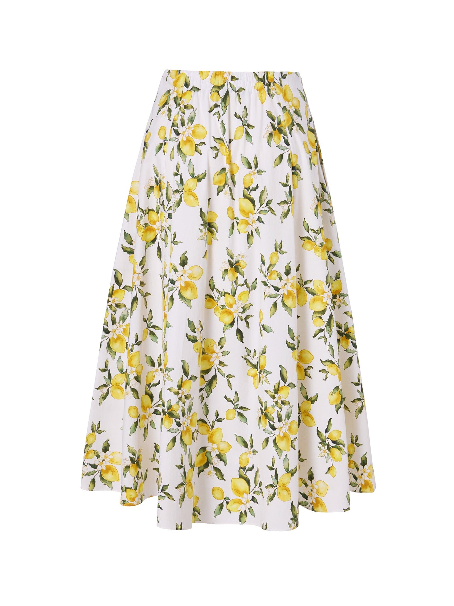 Cotton Lemon Print Women A-Line Skirt