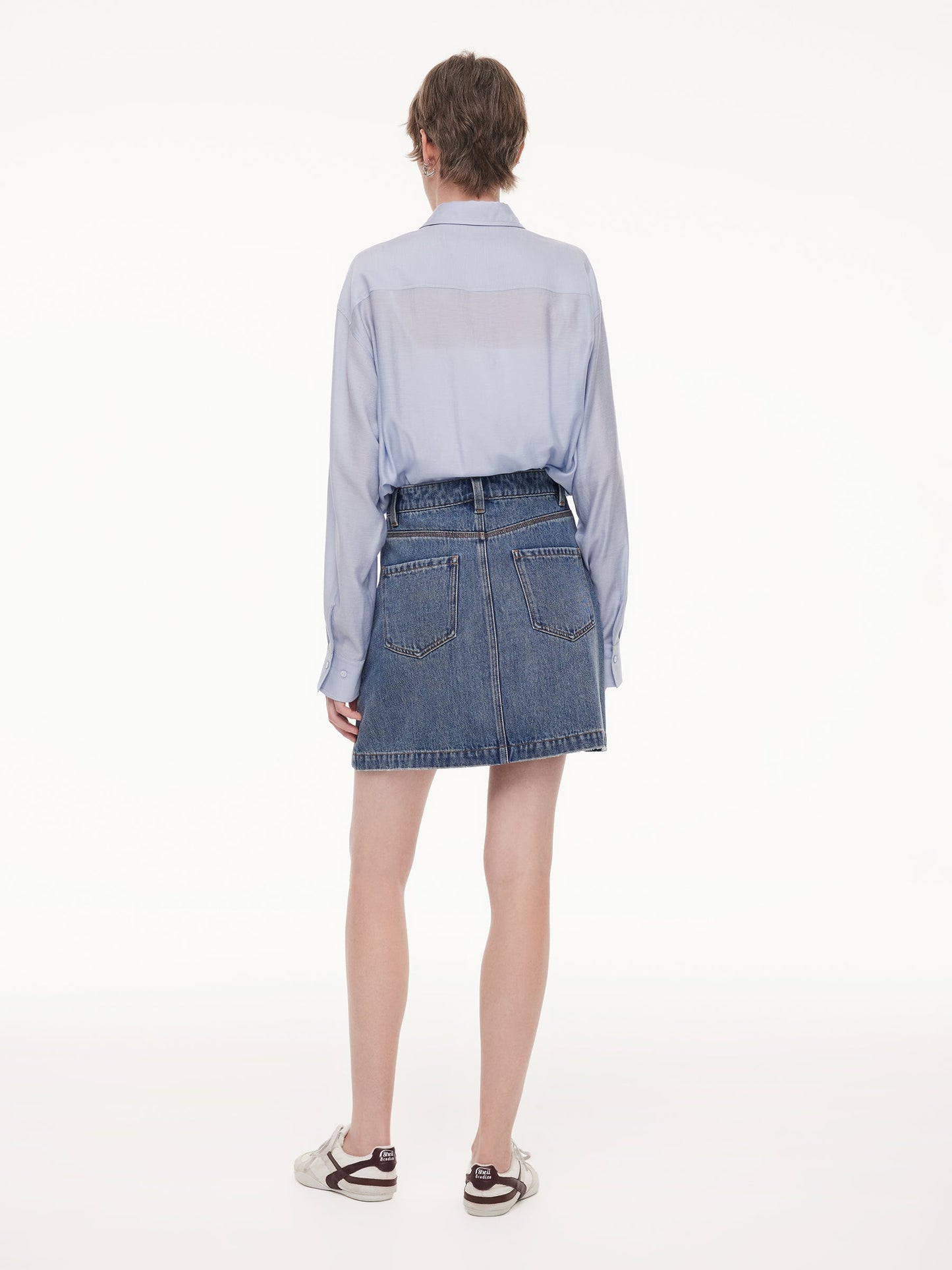 100% Cotton Denim Adjustable Waist Women Skirt