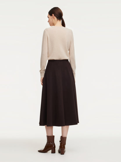 Stretch Flared Women Knit Skirt