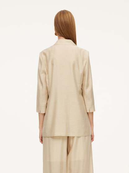 Tencel Acetate Blend Women 3/4 Sleeve Blazer