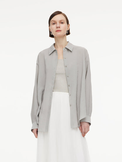[Preview] Triacetate Blend Women Oversized Shirt