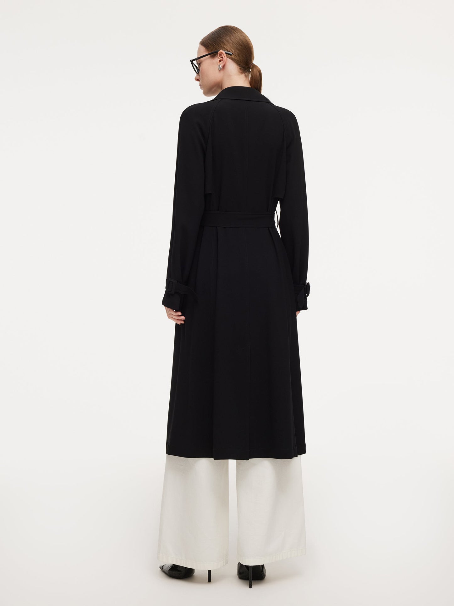 Triacetate Blend Women Wrap Trench Coat