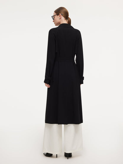 Triacetate Blend Women Wrap Trench Coat