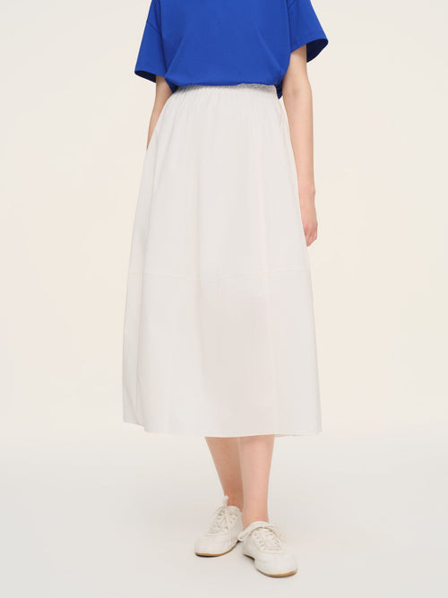 Cotton Blend Elastic Waist Women Skirt