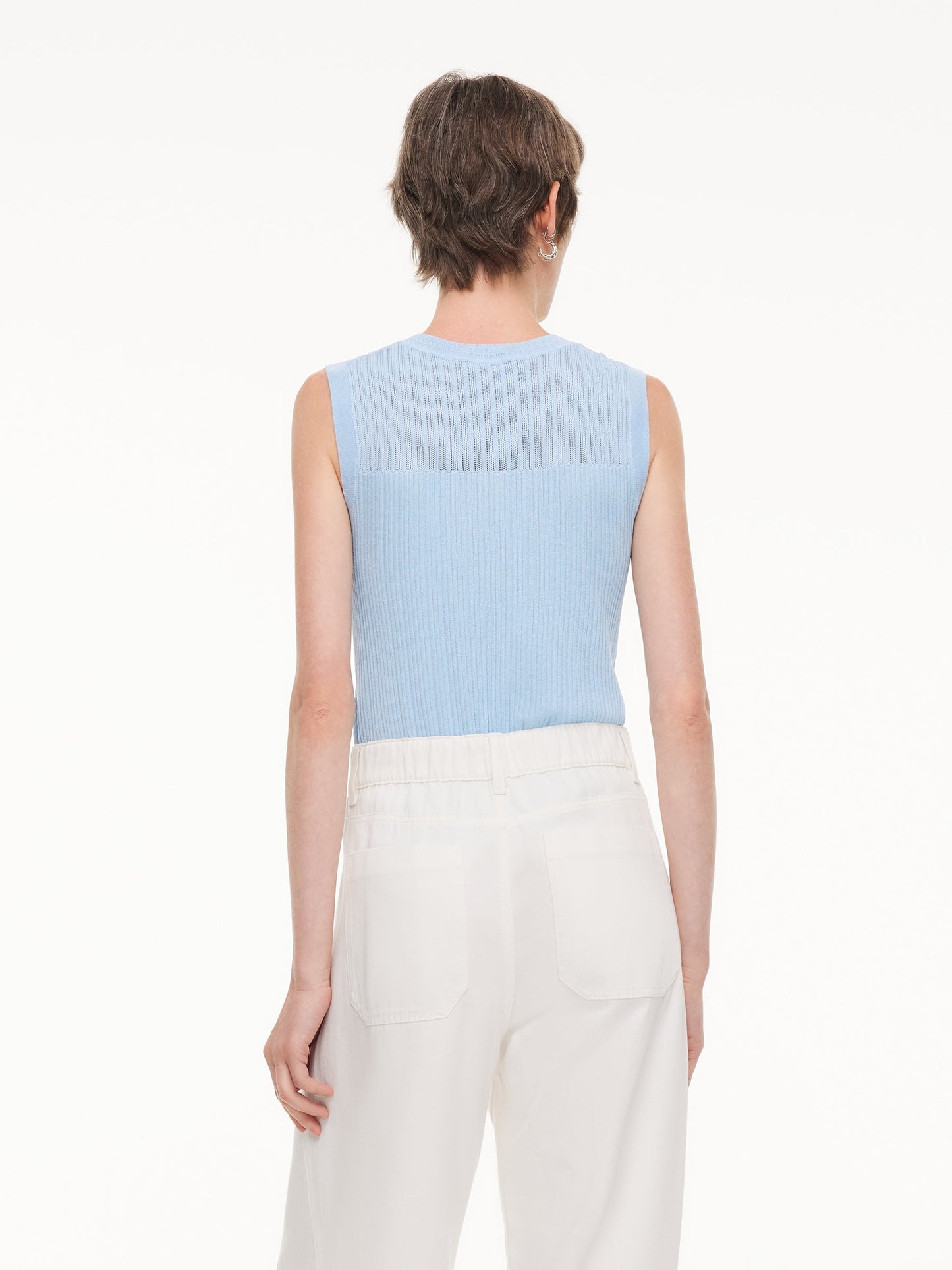 Lyocell Blend Rhinestone Women Knit Tank Top
