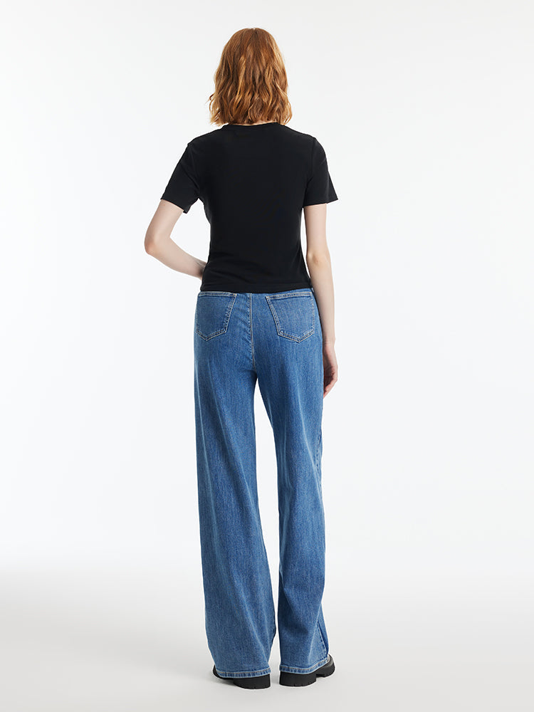 Slim Women T-shirt With Detachable Chain