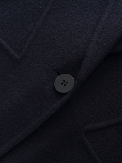 100% Wool Double-Faced Gathered Waist Women Overcoat