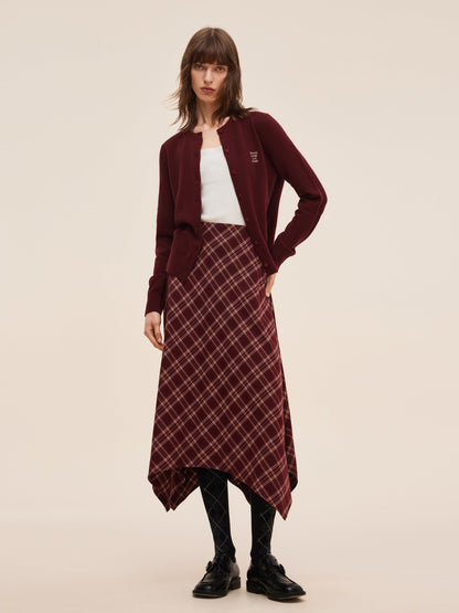 100% Wool Letter Embroidered Women Cardigan