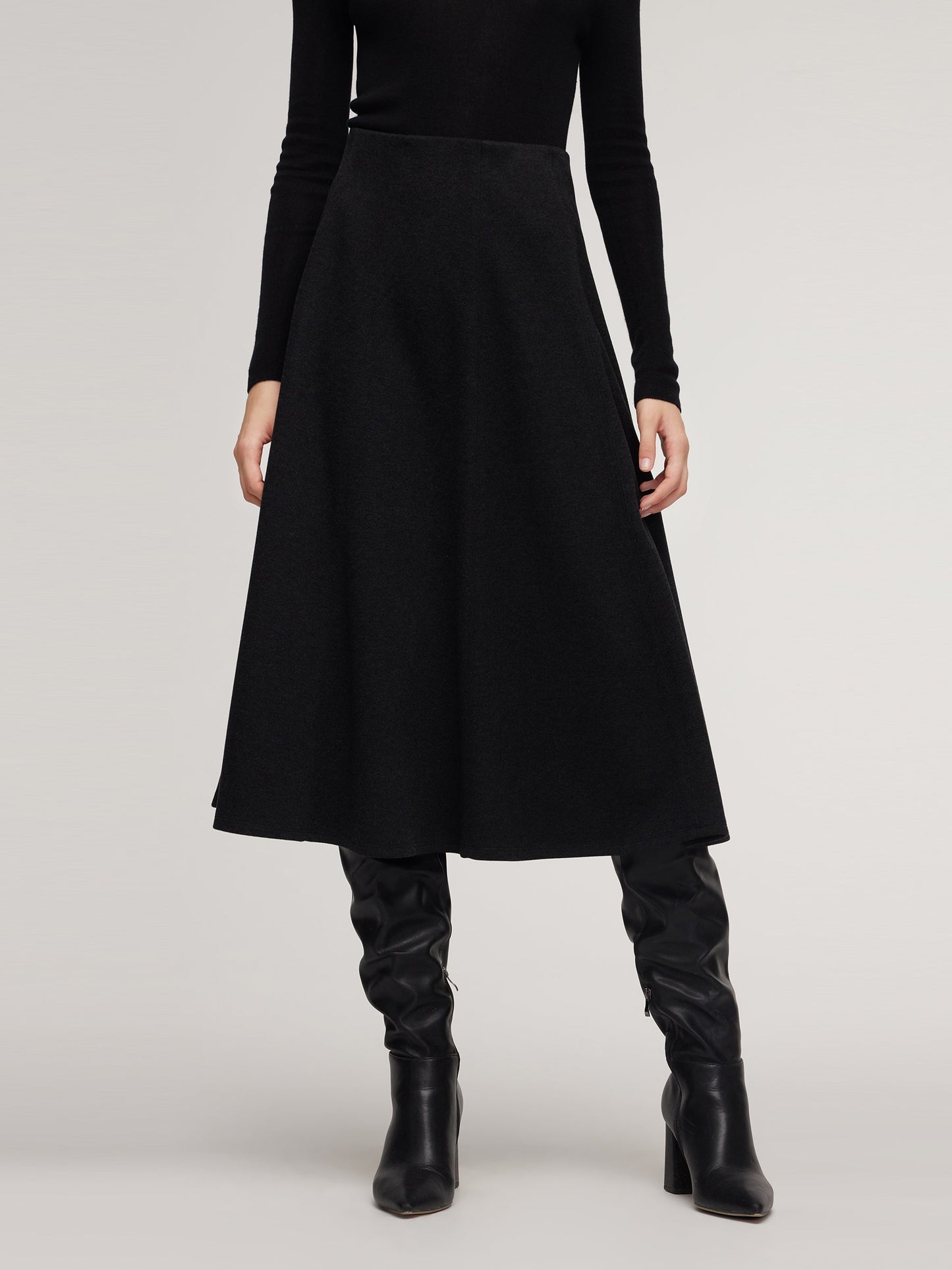 Stretch Flared Women Knit Skirt
