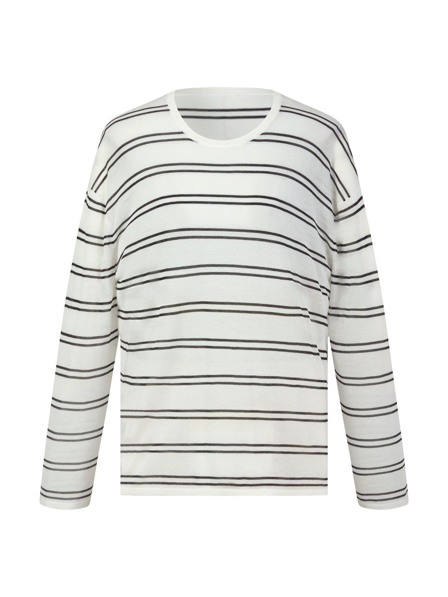 Lyocell Mulberry Silk Blend Stripe Women Knit Top