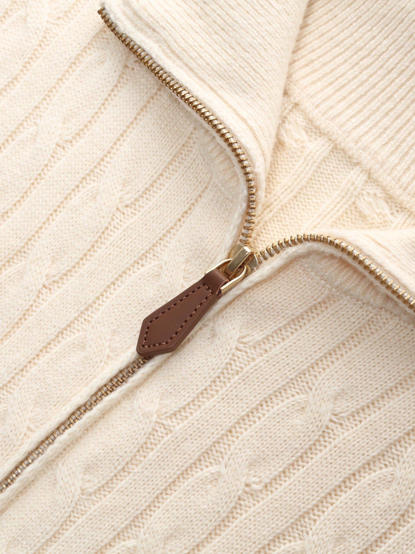 Wool Blend Half-Zip Women Sweater