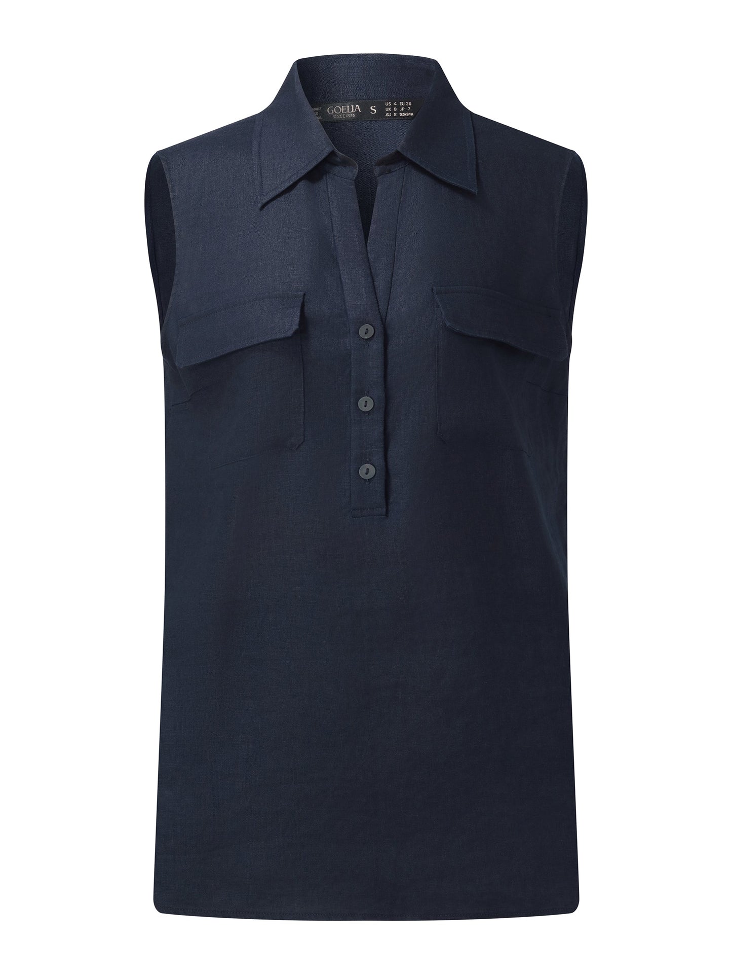 100% Linen Sleeveless Women Shirt