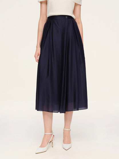 Tencel Blend Adjustable Waist Women A-Line Culottes