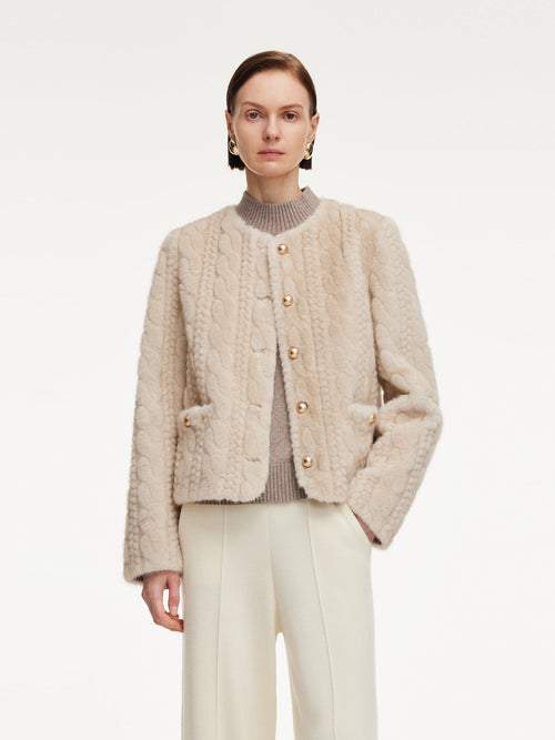 Eco-friendly Faux Fur Textured Women Coat