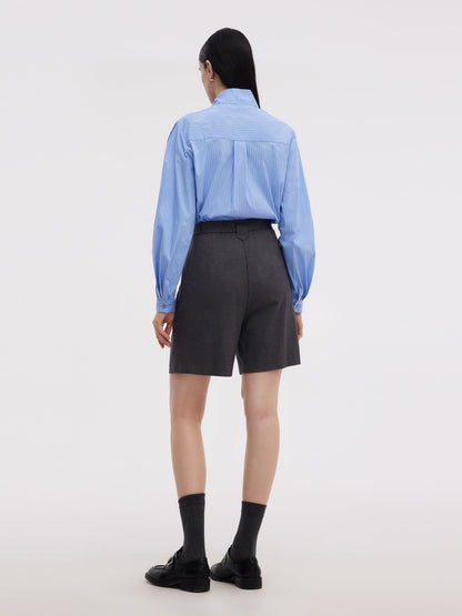 Wool Blend Women A-Line Shorts