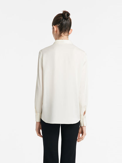 Mulberry Silk Embroidered Openwork Women Shirt