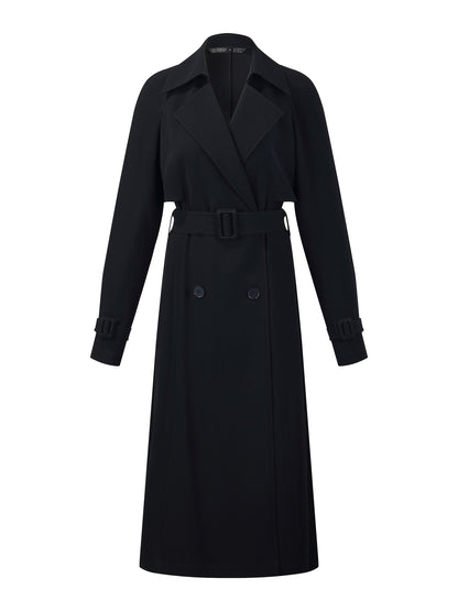 Triacetate Blend Women Wrap Trench Coat
