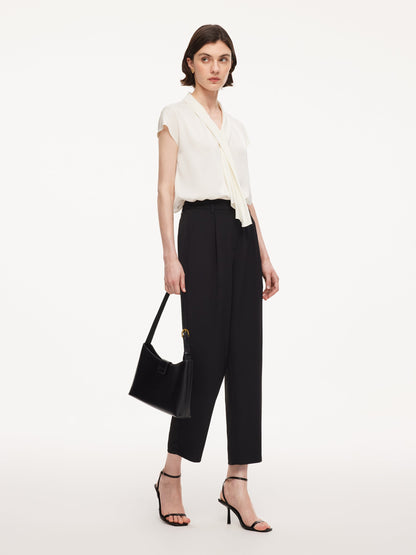 Four-Way Stretch Women Tapered Cropped Pants
