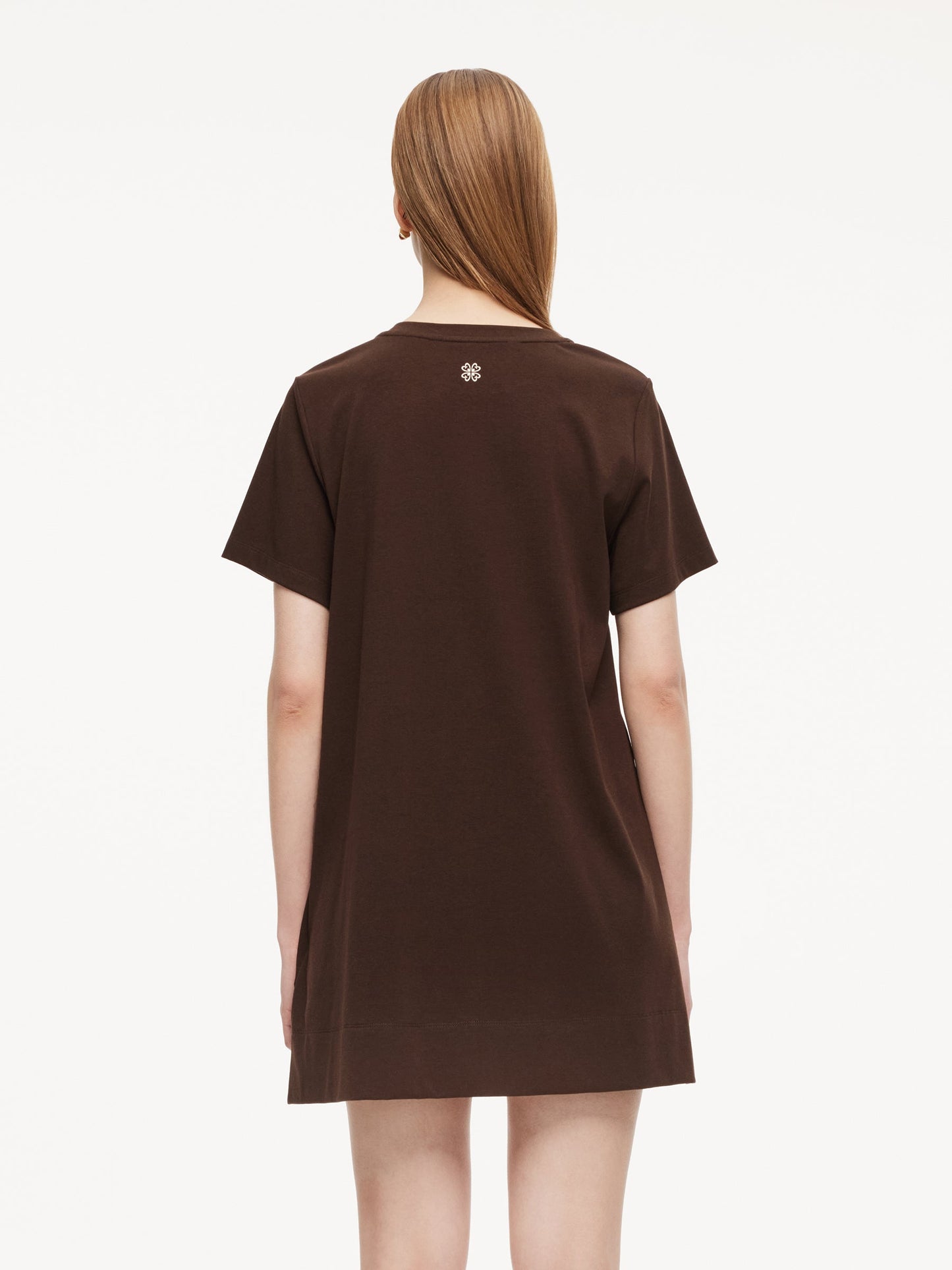 Round Neck Women Long T-Shirt With Crossbody Bag