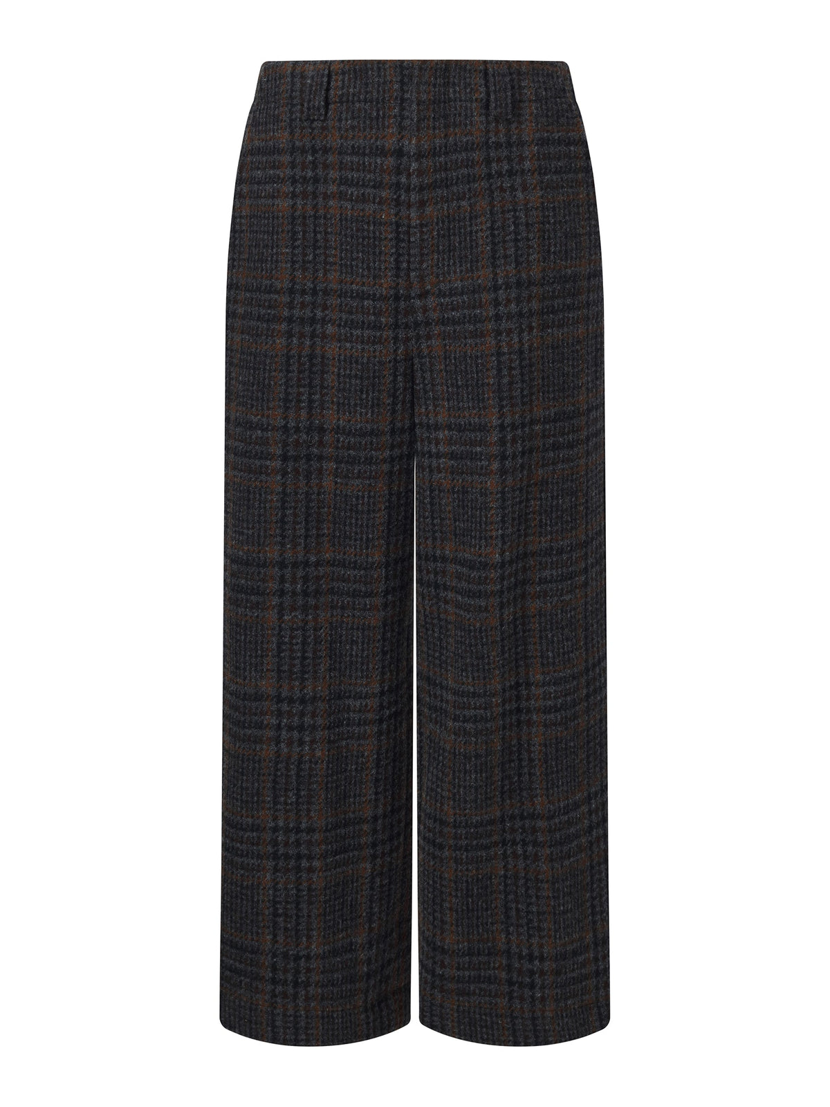 100% Wool Plaid Women Wide Leg Pants