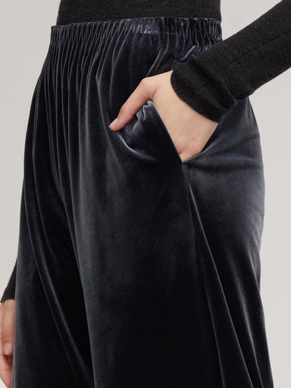 Velvet Straight Wide Leg Women Pants