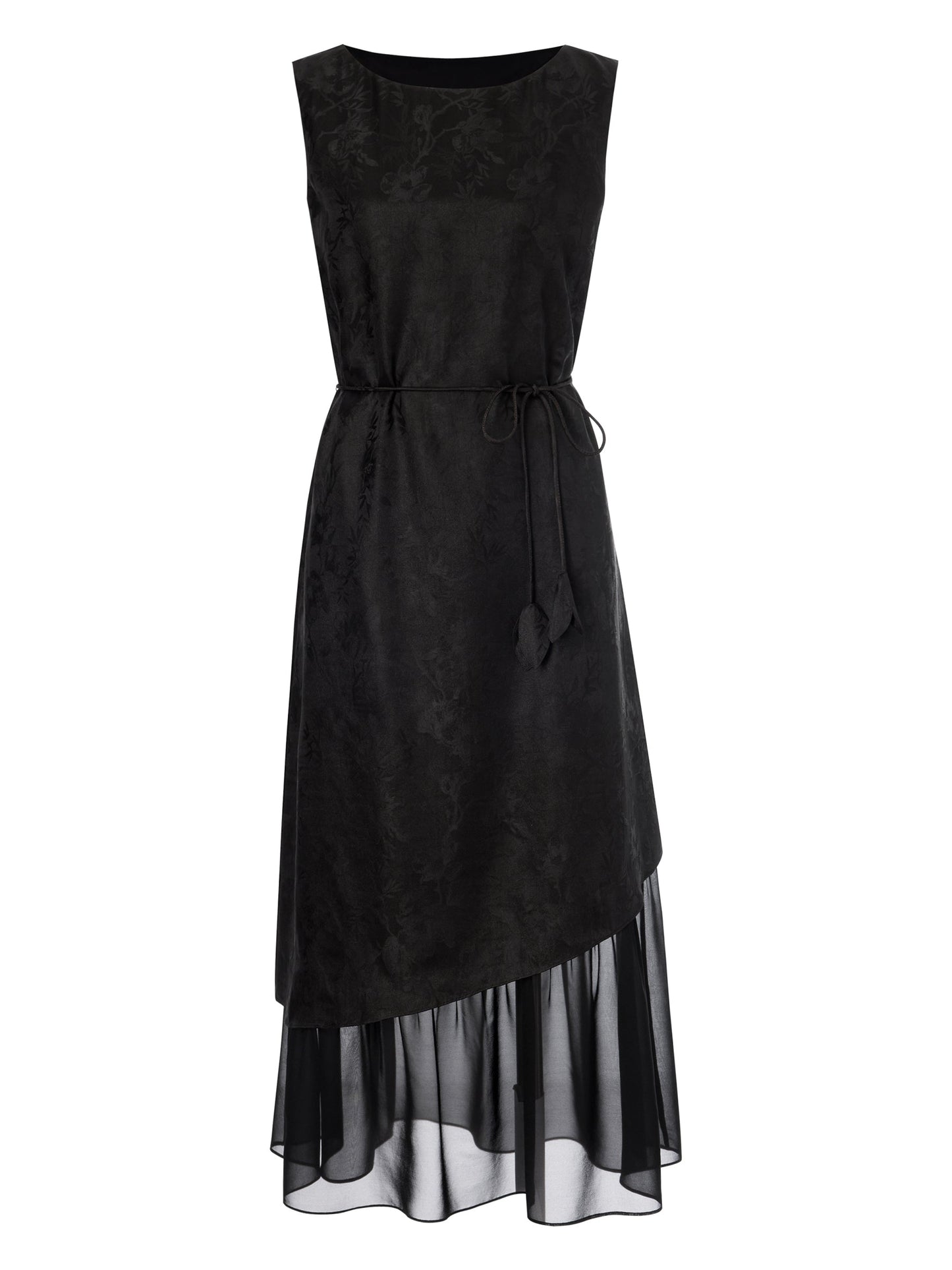 19MM Gambiered Canton Gauze Kapok Jacquard Women Sleeveless Maxi Dress