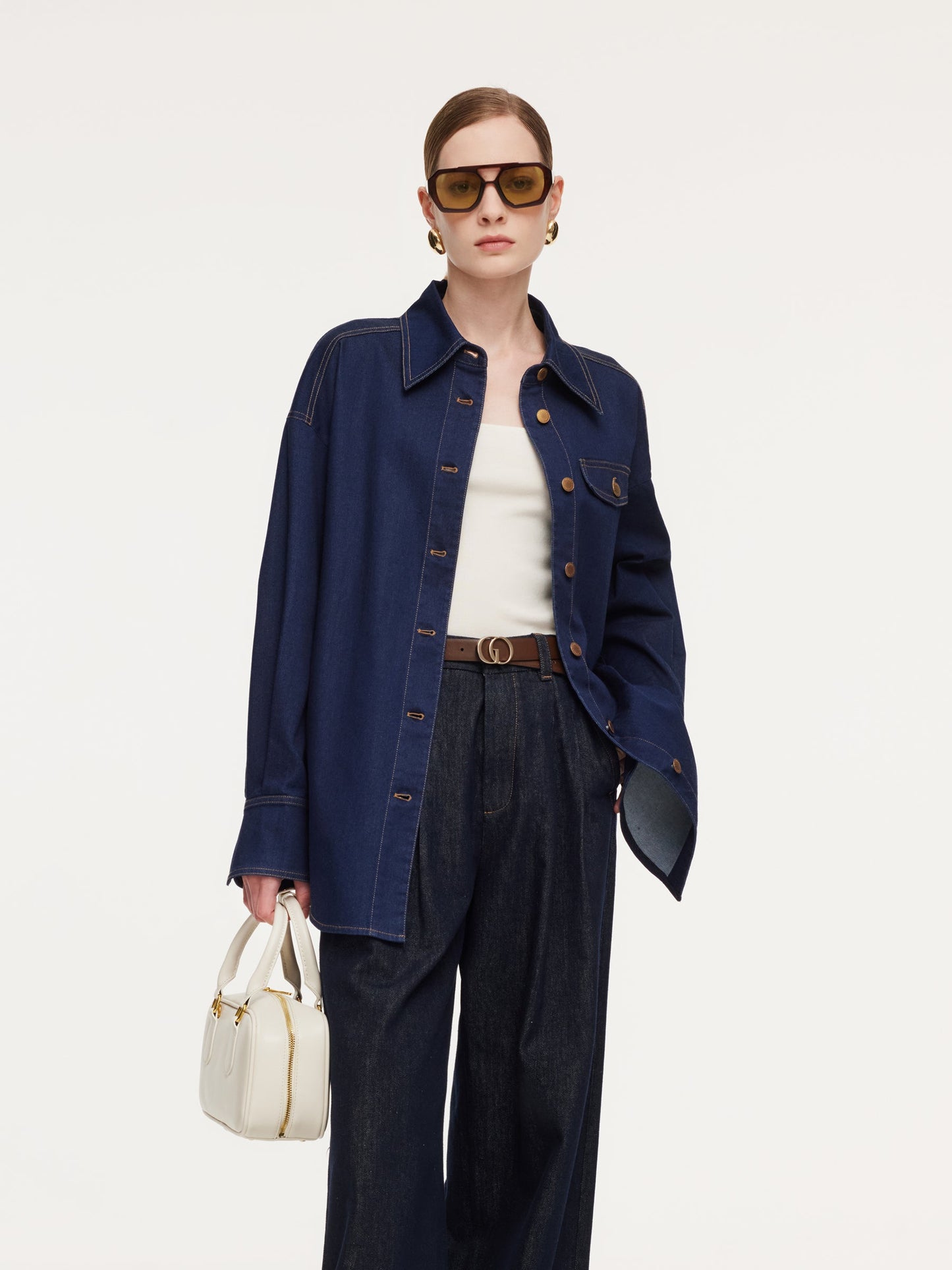 Denim Loose Fit H-Line Women Shirt