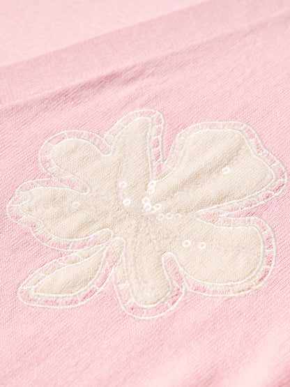 Tencel Blend Floral Embroidered Women Short Sleeve Cardigan