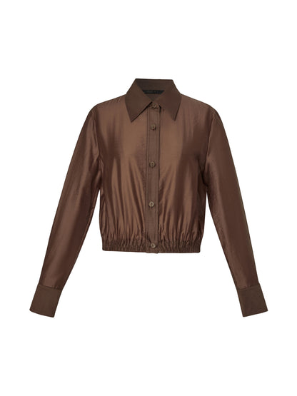 Tencel Blend Women Sheer Cropped Jacket